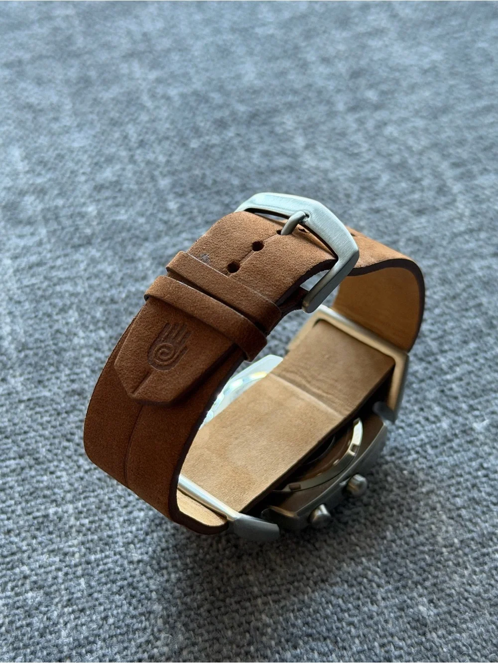TEVA Stainless Steel Brown Leather Strap Watch